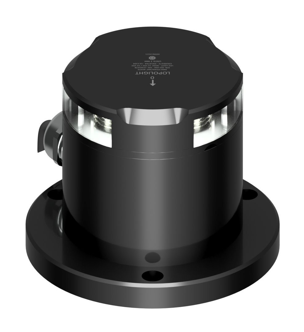 3nm 360° White/135° Stern,blk w/Conn&Alu-base CD